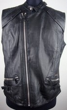 G-STAR AVIATOR LEATHER VEST Women Damen Leder Weste Black Gr.L NEU ohne ETIKETT