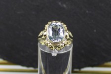 Blautopas Goldring aus 333er