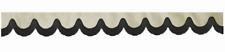 Wildlederoptik Lkw Scheibenbordüre mit Fransen,  beige schwarz