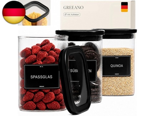 Riffel vorratsgläser eckig - riffel,