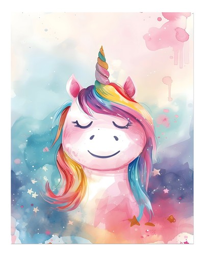 Regenbogen-Einhorn-Wandkunst