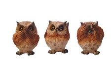 3er Set Eule braun