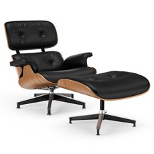 EAM Lounge Chair mit Ottomane PU Leder Lounge Sessel Armstuhl Wohnzimme Sofa