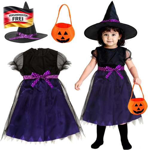 Kinder hexenkostüm set - hexenkostüm,