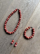 Korallen Schmuck Set 3 Teile