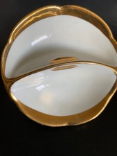 •♥• Porzellan Gewürzschalen Salz Pfeffer Gewürze Menage weiß gold •♥•