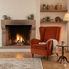 Vintage Sessel Holz Stoff