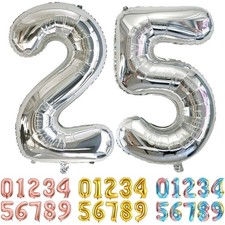 Zahlenlufballons Silber 0-100