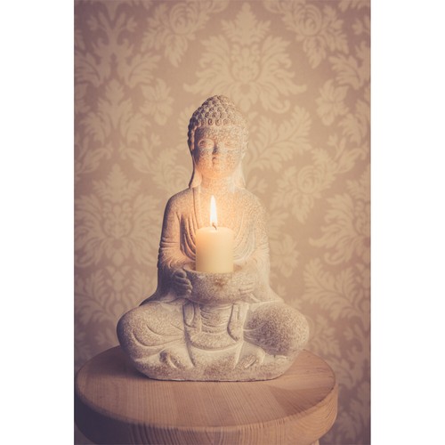 Steinbuddha 30cm sitzend - , mit