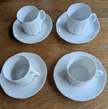 Rosenthal Monbijou weiß 4 x  Kaffeetasse + UT Gedeck