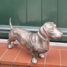 Groß Hundefigur Dackel Silber