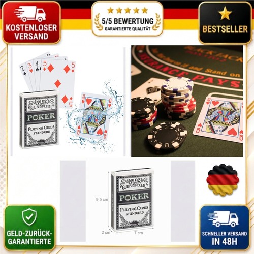 Relaxdays pokerkarten plastik - pokerkarten,