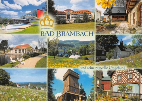 Bad brambach mehrbildkarte - bad,