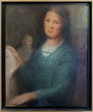 "Bildhauerin in ihrem Atelier"