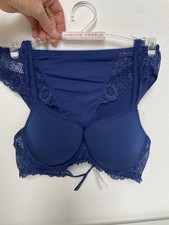 simone perele 75 b BH + Slip Set mit Spitze blau NEU