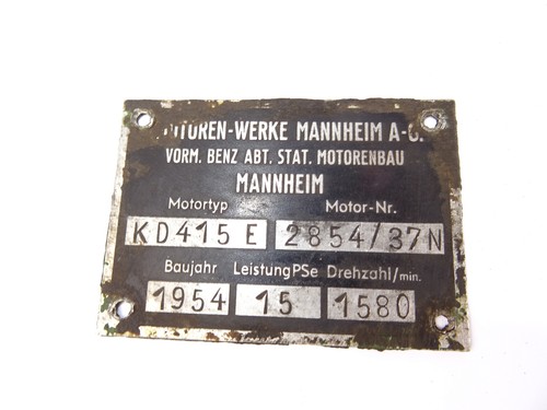 Typenschild für mwm 415 - für, e