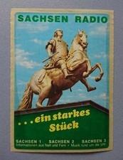 Aufkleber Werbung Sachsen Radio ...ein starkes Stück Goldener Reiter 7 x 10 cm