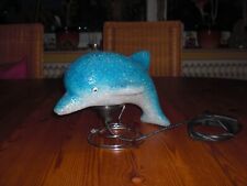 Glitzer Delphin Lampe blau weiß - Delfin Tisch Leuchte - Nachtlicht - cool !