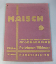 alter Katalog MAISCH Fahrrad- und Motorradteile Hauptkatalog Tübingen 1929/30