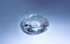 GLAS TEELICHTHALTER-KERZEN-TISCHLICHT-KLAR-GESCHLIFFEN-KRISTALLOPTIK-DEKO