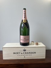 MOET & CHANDON JEROBOAM 3L ROSE LEERE SEKTFLASCHE & HOLZKISTE KISTE & KORKEN