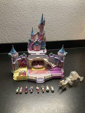 Polly Pocket Cinderella Schloss mit Licht Disney 1995 Bluebird 10 Figuren