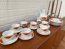 Eschenbach Kaffeeservice 70s Blumenmuster Flower Power | Vollständig 21 Teile | 