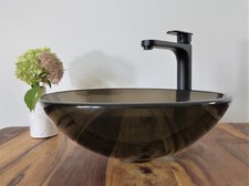 Aufsatz Glas Waschbecken braun