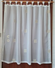 Gardine Store Schal creme Breite 135 cm Länge 120 cm Holzkugeln Ladenauflösung