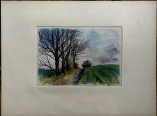 FRANZ EHMKE 1928-2018 DDR MALER PASTELL °REITWEG BEI LÜBARS BERLIN REINICKENDORF