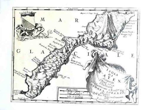 Alte landkarte 1693 insel - landkarte, 22: