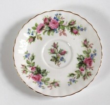 Royal Albert Moss Rose England Fine Bone China Untertasse mit Goldrand 12cm