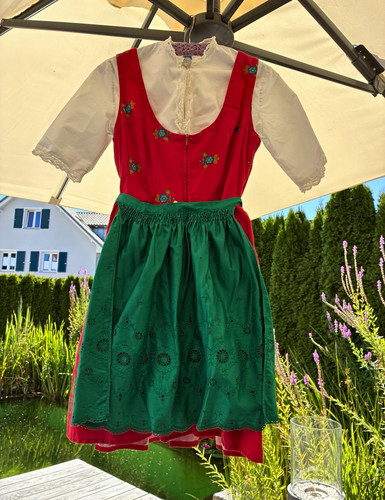 Mini dirndl rot - gr., rot/grün
