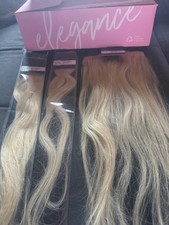 Elegance Hair Clip-In Extensions 75g Echthaar 50cmFarbe60S Silver Blonde wie Neu