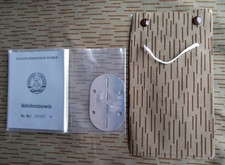 NVA Wehrdienstausweis Hülle Brustbeutel Marke Blanko Soldat Offizier Grenze  DDR