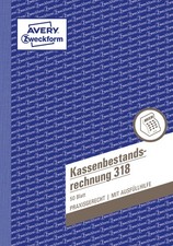 3x Zweckform Kassenbestandsrechnung 318 A5 praxisgerecht je Buch 50 Blatt AVERY