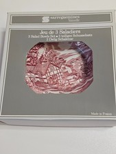 Sarreguemines Schüssel Set 3-teilig Steingut Faïence Rot  France – Vintage-OVP