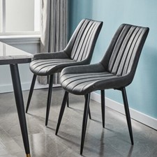 2X Esszimmerstühle PU gepolstert Esszimmer Küche Stuhl Set Familie