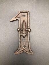 Traditionelle Tür Nummer 1 Gusseisen Braun Antik Design 12cm