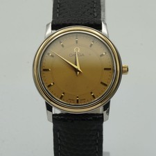 OMEGA DE VILLE DAMEN QUARZ VINTAGE DAMEN UHR RAR 34MM STAHL/GOLD OM383  595.1150