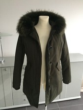 Effeny Winterjacke mit Echtfellbesatz an der Kapuze oliv Größe 38