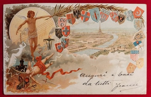 Illustrierte postkarte paris - postkarte,