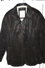 Lederjacke Herren Gr. 27 CANDA braun Jacke mit Reißverschluss Innentaschen