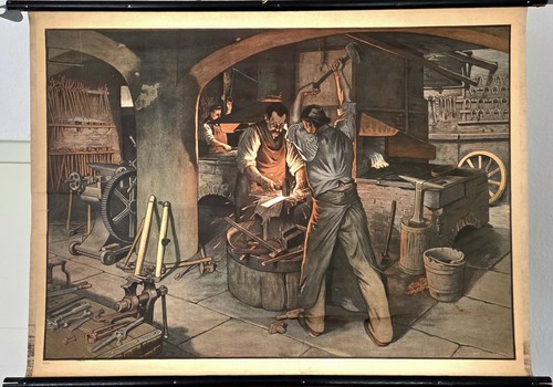 Alte rollkarte schulwandtafel - alte,