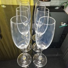 6 x Rosenthal Champagnerglas DiVino, Glas, Kristallklar, 220 ml