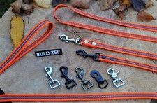 reflektierende Hundeleine gummiert, Neon-Orange Schleppleine Suchhund Bullyzei