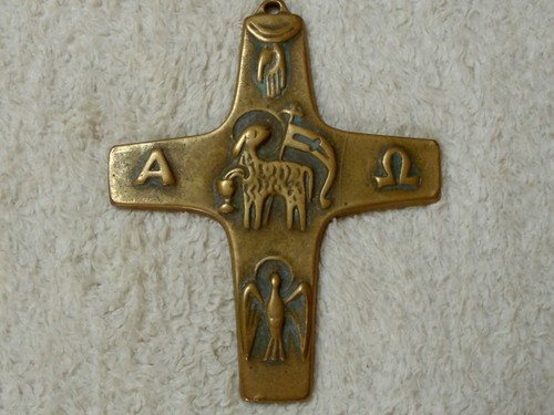 Bronze kreuz schaf lamm - bronze, taube