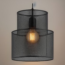 Emil Lux Pendelleuchte  / Deckenlampe aus Metall in Schwarz 33 x 30 cm
