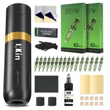 Kabellose Tattoo Maschine Set Anfänger Profi 1500mAh Akku Farbset Nadeln