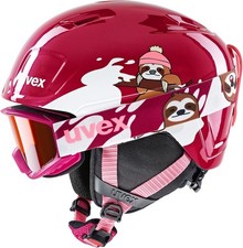 uvex heyya Skihelm für Kinder berry - white sloth 51-55 cm